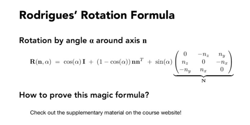 Rodrigues&rsquo; Rotation Formula